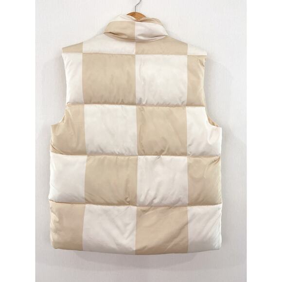 NEW Wild Fable Checkered Puffer Vest size Small Zip Front - Picture 3 of 6